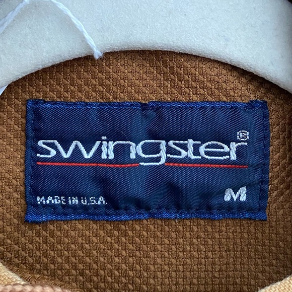 1980s Vtg Swingster USA Made “Garst” Embroidered Tan Canvas Workwear Coat Men M - Picture 7 of 9